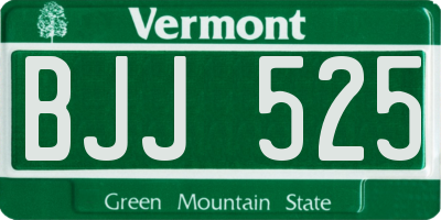 VT license plate BJJ525