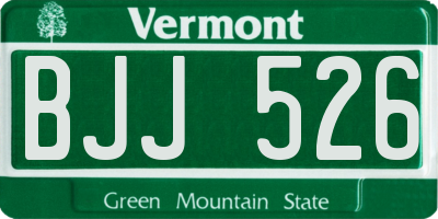 VT license plate BJJ526