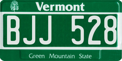 VT license plate BJJ528