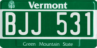 VT license plate BJJ531