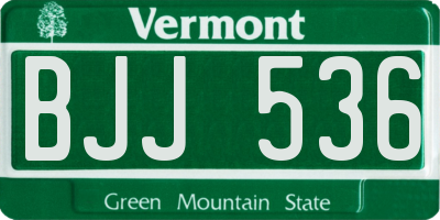 VT license plate BJJ536