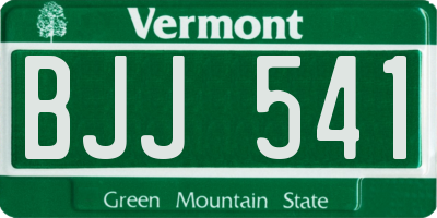 VT license plate BJJ541