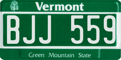 VT license plate BJJ559