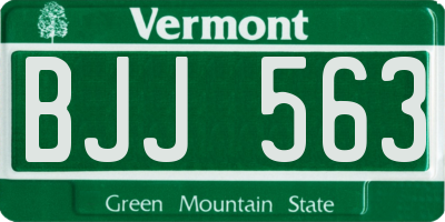 VT license plate BJJ563