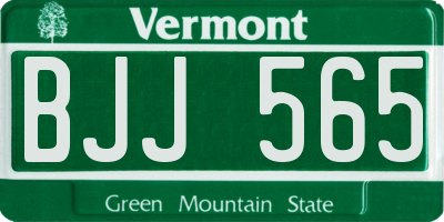 VT license plate BJJ565