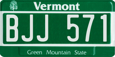 VT license plate BJJ571