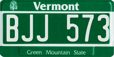VT license plate BJJ573