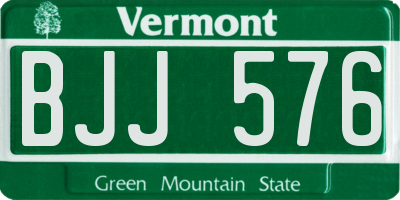 VT license plate BJJ576