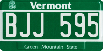 VT license plate BJJ595