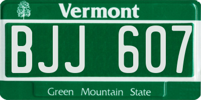 VT license plate BJJ607