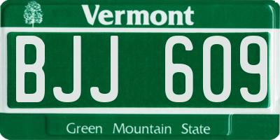 VT license plate BJJ609