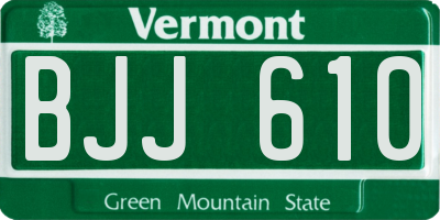 VT license plate BJJ610