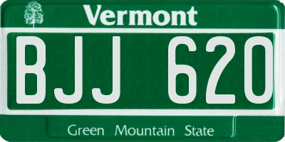 VT license plate BJJ620