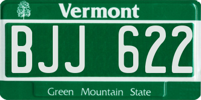 VT license plate BJJ622