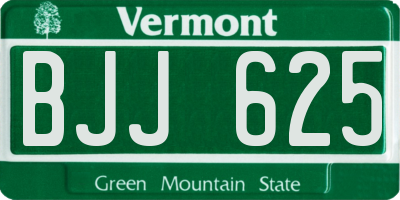 VT license plate BJJ625
