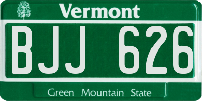 VT license plate BJJ626