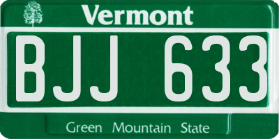VT license plate BJJ633