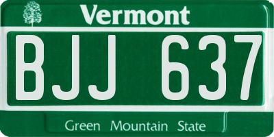 VT license plate BJJ637