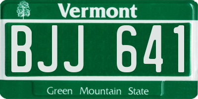VT license plate BJJ641