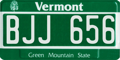 VT license plate BJJ656