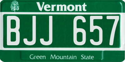 VT license plate BJJ657