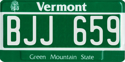 VT license plate BJJ659