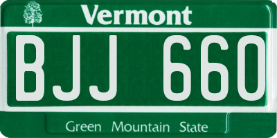 VT license plate BJJ660