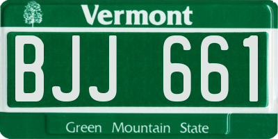 VT license plate BJJ661