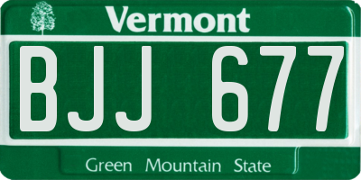 VT license plate BJJ677