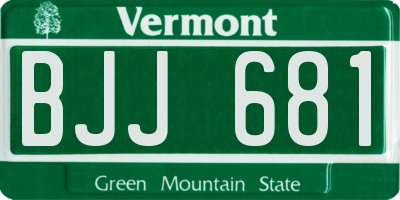 VT license plate BJJ681
