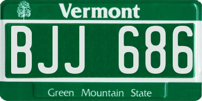 VT license plate BJJ686