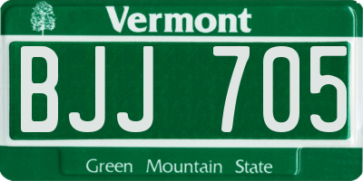 VT license plate BJJ705