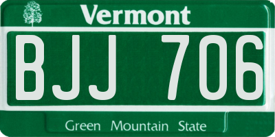VT license plate BJJ706