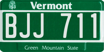 VT license plate BJJ711