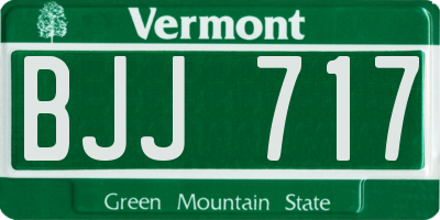VT license plate BJJ717