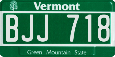 VT license plate BJJ718