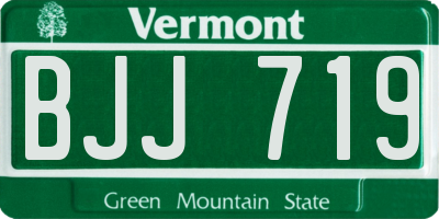 VT license plate BJJ719