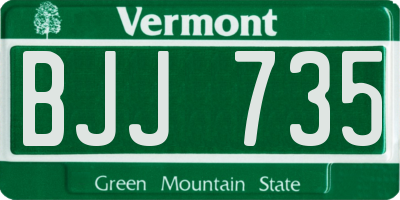 VT license plate BJJ735