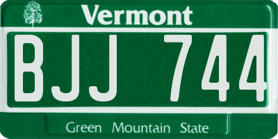VT license plate BJJ744
