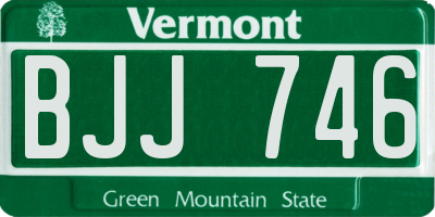 VT license plate BJJ746
