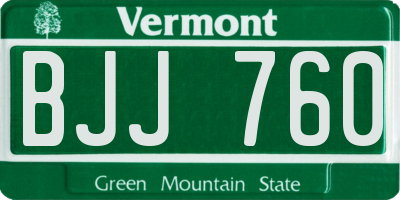 VT license plate BJJ760
