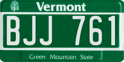 VT license plate BJJ761