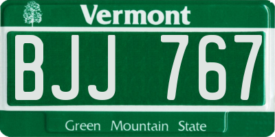 VT license plate BJJ767