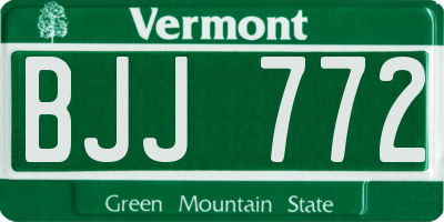 VT license plate BJJ772