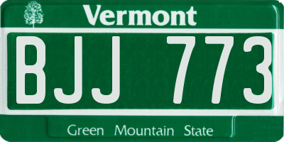 VT license plate BJJ773