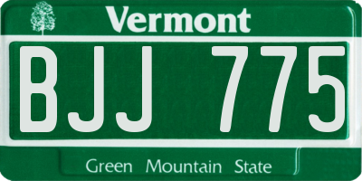 VT license plate BJJ775