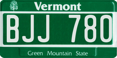 VT license plate BJJ780