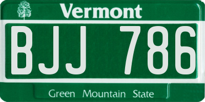 VT license plate BJJ786