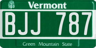 VT license plate BJJ787