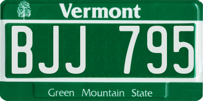 VT license plate BJJ795